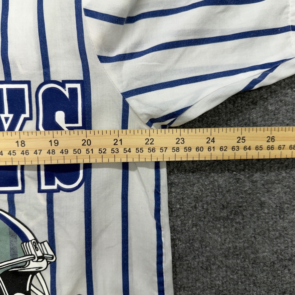 Vintage 1996 Dallas Cowboys Pinstripe Baseball Jersey Mens Blue White XL 90s NFL - Picture 4 of 6